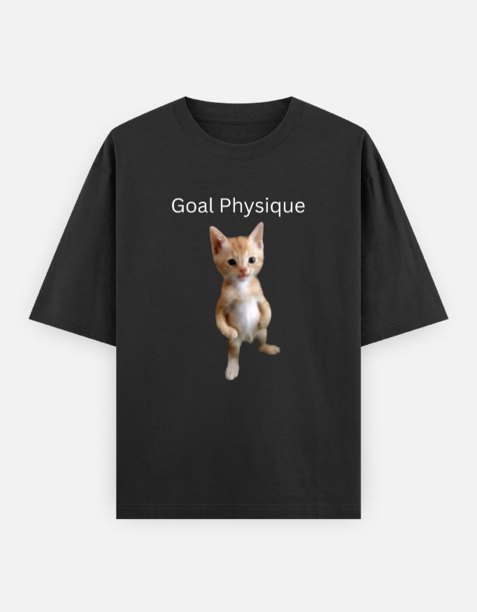 Goal physique | black oversized Tee front view | Susfit T-shirts